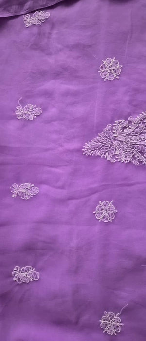 DRAVINAM Trends Women Unstitched Lucknow Hand Work Chikankari Faux Georgette Suit Dress Material with Dupatta