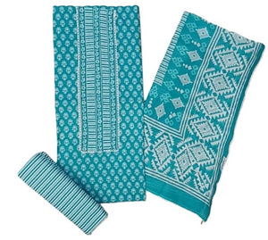 DRAVINAM Trends Women's Jaipuri Printed Embroidered and Hand Work Premium Cambric Cotton Unstitched Salwar Suit Dress Material with Mulmul Cotton Dupatta