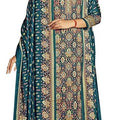 DRAVINAM Trends Women's Unstitched Printed Woolen salwar suit for women with Shawl dupatta (Blue)