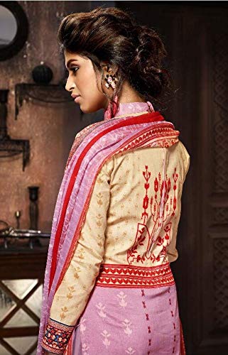 DRAVINAM Trends Women's Cotton Unstitched Foil Printed Palazzo Salwar suit Dress Material (Free size_Yellow)