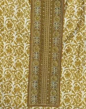 DRAVINAM Trends Women's Premium Cotton Jaipuri Printed Embroidered and Hand Work Unstitched Salwar Suit Dress Material with Mulmul Cotton Dupatta