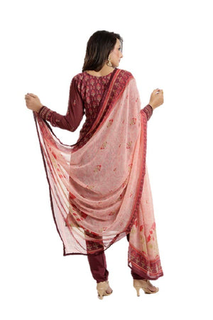 DRAVINAM Trends Women's Crepe Embroidered Chudidaar Dress Material (Free Size_Grey)