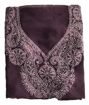 DRAVINAM Trends Women Unstitched Lucknow Hand Work Chikankari Faux Georgette Suit Dress Material with Dupatta