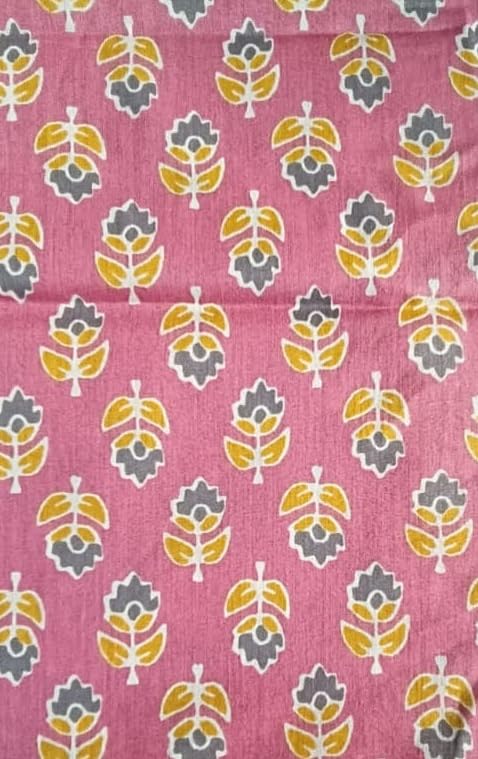 DRAVINAM Trends Women's Printed Embroidered and Hand Work Premium Cotton Jaipuri Unstitched Salwar Suit Dress Material with Mulmul Cotton Dupatta