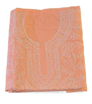 DRAVINAM Trends Women’s Cotton Unstitched Chikankari Suit Set with Dupatta & Bottom | Hand-Embroidered Lucknowi Dress Material | Premium Ethnic Wear for Women | Free Size (3-Piece)