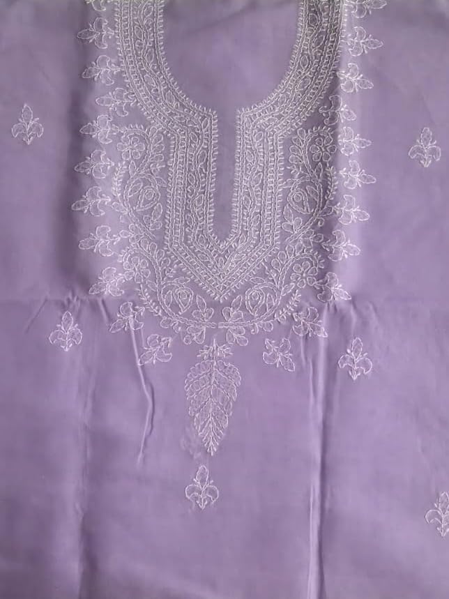 DRAVINAM Trends Women's Cotton Hand Embroidered Lucknowi Chikan Salwar Suit Material