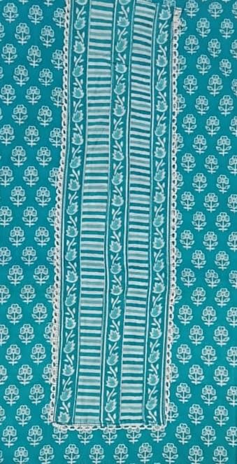 DRAVINAM Trends Women's Jaipuri Printed Embroidered and Hand Work Premium Cambric Cotton Unstitched Salwar Suit Dress Material with Mulmul Cotton Dupatta