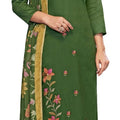 DRAVINAM Trends Women's Unstitched Salwar Suit Dress Material Pure Jam Embroidered Kameez Plain Unstitched Bottoms and Maslin Digital print Dupatta
