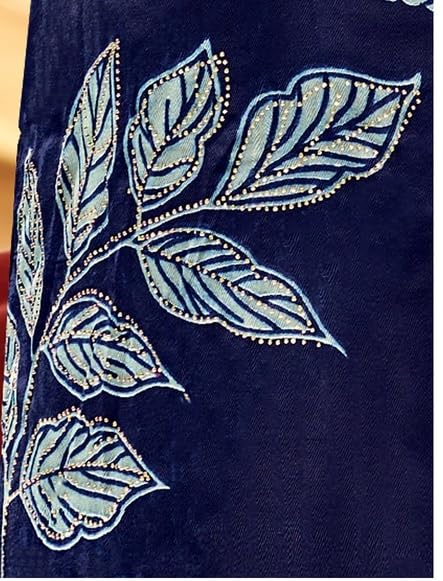 DRAVINAM Trends Women's Winter Wear Kashmiri Kani Printed Warm Salwar Kameez Dress Material with Swaroski Work and Twill Pashmina Printed Shawl Dupatta