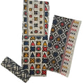 DRAVINAM Trends Women's Unstitched Cambric Cotton Dress Material Salwar Suit Set with Dupatta | Geometric Batik Print & Embellished Neckline (Multicolor)