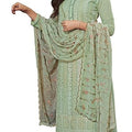 DRAVINAM Trends women’s real georgette sequence embroidered unstitched salwar Suit Dress Material with pure georgette sequence embroidered dupatta (Green)