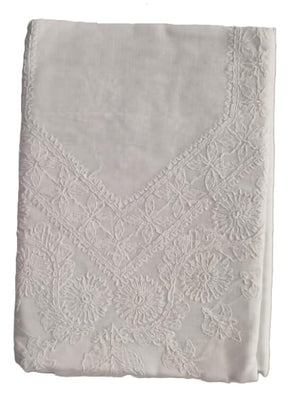 DRAVINAM Trends Women’s Cotton Unstitched Chikankari Suit Set with Dupatta & Bottom | Hand-Embroidered Lucknowi Dress Material | Premium Ethnic Wear for Women | Free Size (3-Piece)
