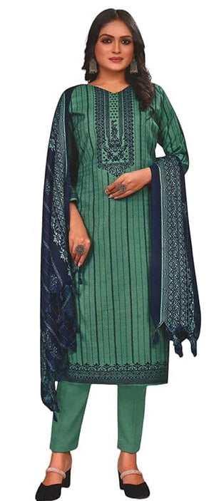 DRAVINAM Trends Printed Pashmina Unstitch Salwar Suit Material with Printed Shawl Dupatta