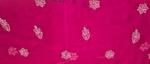 DRAVINAM Trends Women Unstitched Lucknow Hand Work Chikankari Faux Georgette Suit Dress Material with Dupatta