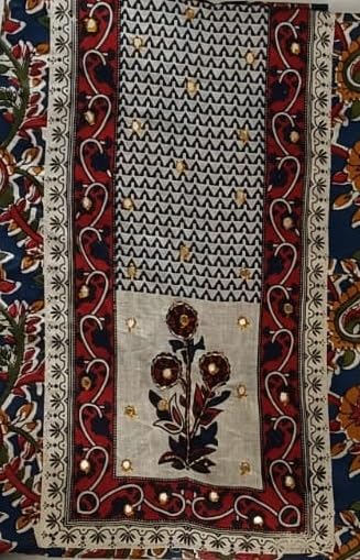 DRAVINAM Trends Women's Ethnic Pure Cotton Jaipuri Printed Unstitched Salwar Suit Dress Material with Dupatta