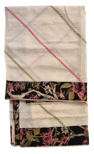 DRAVINAM Trends Women's Floral Printed Premium Cotton Suit Material with Fancy Cotton Dupatta