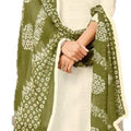 DRAVINAM Trends Women's Unstitched Printed Patch Work Cotton Salwar Suit Dress Material with Chiffon Printed Dupatta (Off White)