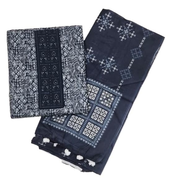 DRAVINAM Trends Women's Premium Cotton Jaipuri Printed Embroidered and Hand Work Unstitched Salwar Suit Dress Material with Mulmul Cotton Dupatta