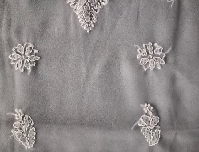 DRAVINAM Trends Women Unstitched Lucknow Hand Work Chikankari Faux Georgette Suit Dress Material with Dupatta