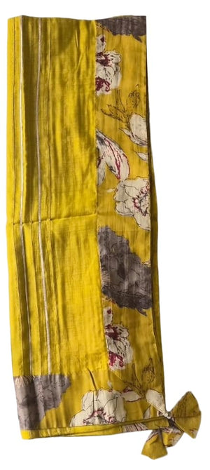 DRAVINAM Trends Unstitched Floral Print Premium Cotton Suit Dress Material with Gota and Lace work for Women with Soft Silk Embellished Dupatta