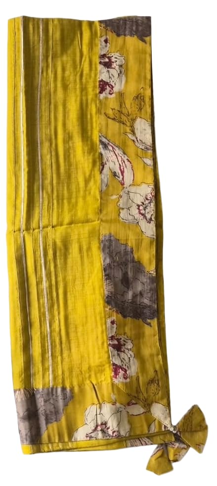 DRAVINAM Trends Unstitched Floral Print Premium Cotton Suit Dress Material with Gota and Lace work for Women with Soft Silk Embellished Dupatta