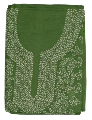 DRAVINAM Trends Women Unstitched Lucknow Hand Work Chikankari Cotton Suit Dress Material with Dupatta
