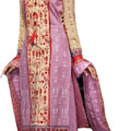 DRAVINAM Trends Women's Cotton Unstitched Foil Printed Palazzo Salwar suit Dress Material (Free size_Purple and beige)