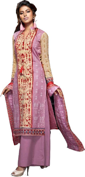 DRAVINAM Trends Women's Cotton Unstitched Foil Printed Palazzo Salwar suit Dress Material (Free size_Yellow)