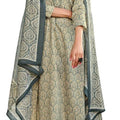 DRAVINAM Trends Women's Printed Pure Jam Cotton Embroidered Palazzo/Pant/Salwar Suit Dress Material with Digital Printed Maslin Dupatta/Chunni For Summer (Unstitched) (Green)