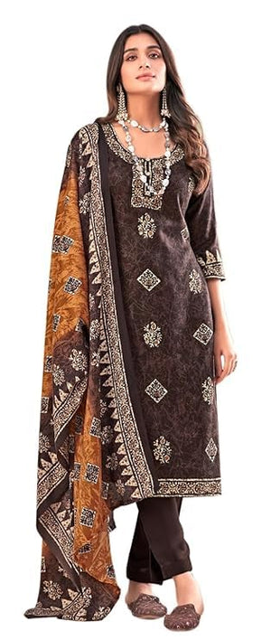 DRAVINAM Trends Women's Digital Printed Pashmina Unstitched Salwar Suit Dress Material with Digital Printed Pashmina Shawl Dupatta