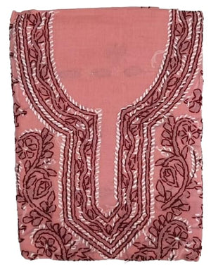 DRAVINAM Trends Women’s Cotton Unstitched Chikankari Suit Set with Dupatta & Bottom | Hand-Embroidered Lucknowi Dress Material | Premium Ethnic Wear for Women | Free Size (3-Piece)
