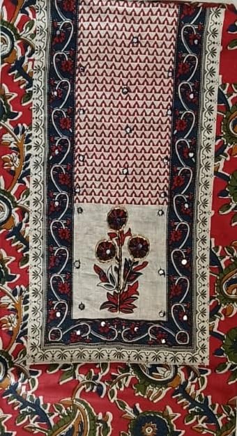 DRAVINAM Trends Women's Ethnic Pure Cotton Jaipuri Printed Unstitched Salwar Suit Dress Material with Dupatta
