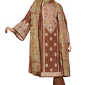 DRAVINAM Trends Unstitched Pakistani Embroidered Pure Cotton Salwar Suit Dress Materials with Cotton Dupatta