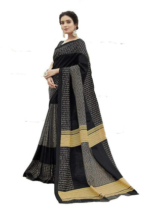 DRAVINAM Trends cotton blend Saree (Ikkat2_10_Green and Blue)