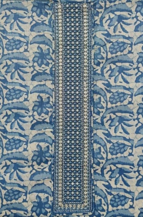 DRAVINAM Trends Women's Printed Embroidered and Hand Work Premium Cotton Jaipuri Unstitched Salwar Suit Dress Material with Mulmul Cotton Dupatta