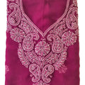 DRAVINAM Trends Women Unstitched Lucknow Hand Work Chikankari Faux Georgette Suit Dress Material with Dupatta