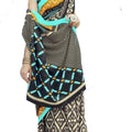 DRAVINAM Trends Saree (Ikkat2_8_Black And Green)