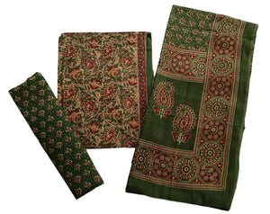 DRAVINAM Trends Jaipuri Print Cambric Cotton Unstitched Salwar Suit Dress Material for Women with Mulmul Cotton Dupatta