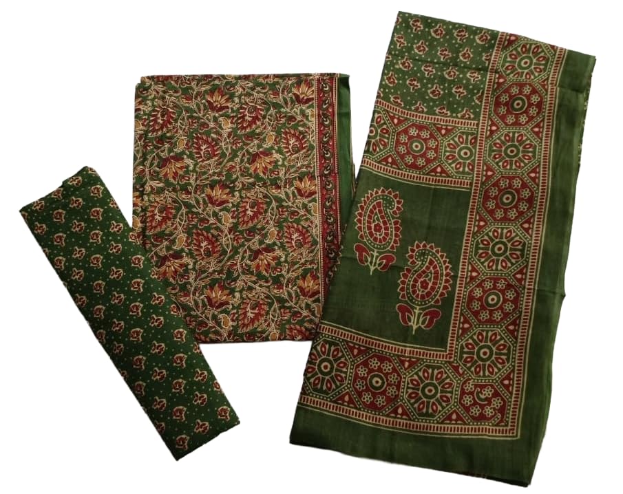 DRAVINAM Trends Jaipuri Print Cambric Cotton Unstitched Salwar Suit Dress Material for Women with Mulmul Cotton Dupatta