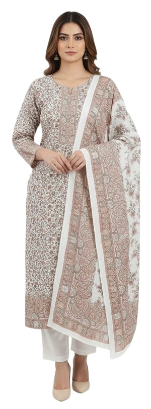 DRAVINAM Trends Women's Winter Wear Unstitched Warm Digital Printed Kani Kashmiri Toosh Pashmina Wool Salwar Suit Dress Material with Digital Printed Toosh Pashmina Shawl