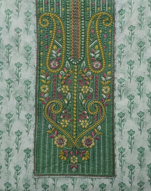 DRAVINAM Trends Women's Premium Cotton Jaipuri Printed Embroidered and Hand Work Unstitched Salwar Suit Dress Material with Mulmul Cotton Dupatta