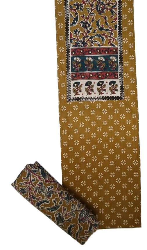DRAVINAM Trends Women's Ethnic Pure Cotton Jaipuri Printed Unstitched Salwar Suit Dress Material with Dupatta