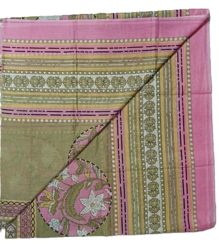 DRAVINAM Trends Jaipuri Sanganari Print Cambric Cotton Unstitched Salwar Suit Dress Material for Women with Mulmul Cotton Dupatta