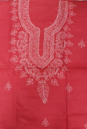 DRAVINAM Trends Women’s Cotton Unstitched Chikankari Suit Set with Dupatta & Bottom | Hand-Embroidered Lucknowi Dress Material | Premium Ethnic Wear for Women | Free Size (3-Piece)
