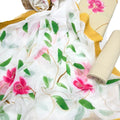 Hand Paint Pure Cambric Cotton Unstitched Suit Material with Chiffon Hand Printed Dupatta