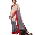 DRAVINAM Trends Women's Khadi Linen Saree With Blouse Piece (SareePL_8_Grey & Green)