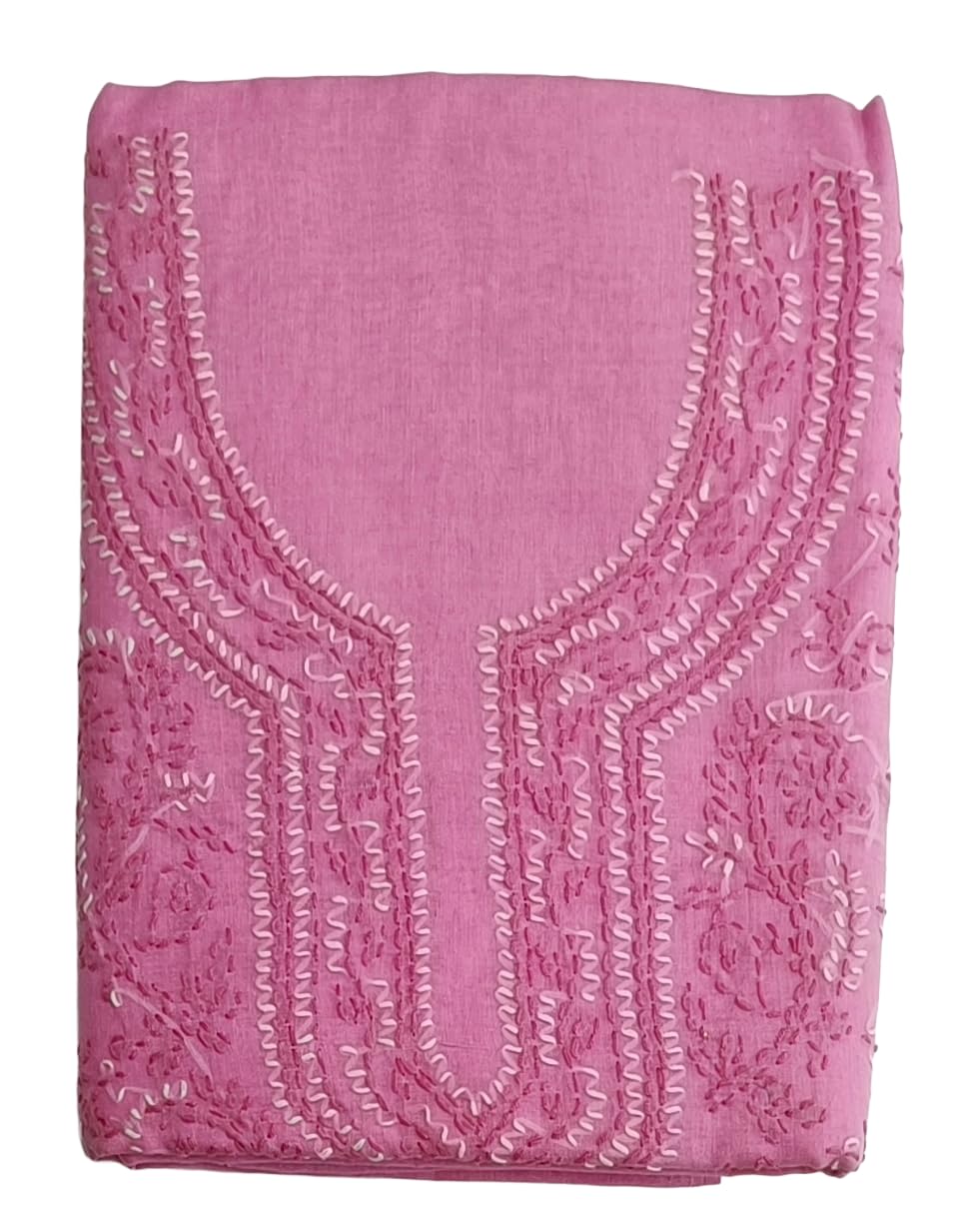 DRAVINAM Trends Women’s Cotton Unstitched Chikankari Suit Set with Dupatta & Bottom | Hand-Embroidered Lucknowi Dress Material | Premium Ethnic Wear for Women | Free Size (3-Piece)