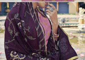 DRAVINAM Trends Women's Pure Dola Meenakari Jacquard Hand work Pakistani Suit with Pure Georgette Embroidered Dupatta