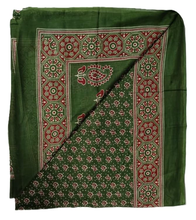DRAVINAM Trends Jaipuri Sanganari Print Cambric Cotton Unstitched Salwar Suit Dress Material for Women with Mulmul Cotton Dupatta