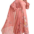 DRAVINAM Trends Unstitch Suit Dress Material for Women II Handcrafted Sequence Cambric Lawn Cotton Top II Cambric Cotton Unstitch Bottom II Pure Bemberg Dupatta
